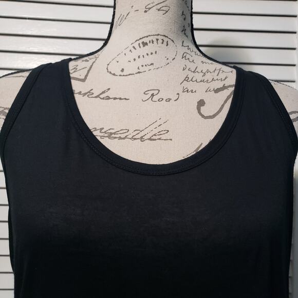 Theory 38 Lightweight Tank Top Women's Large Black Scoop Neck Semi-Sheer Rayon - Picture 2 of 10